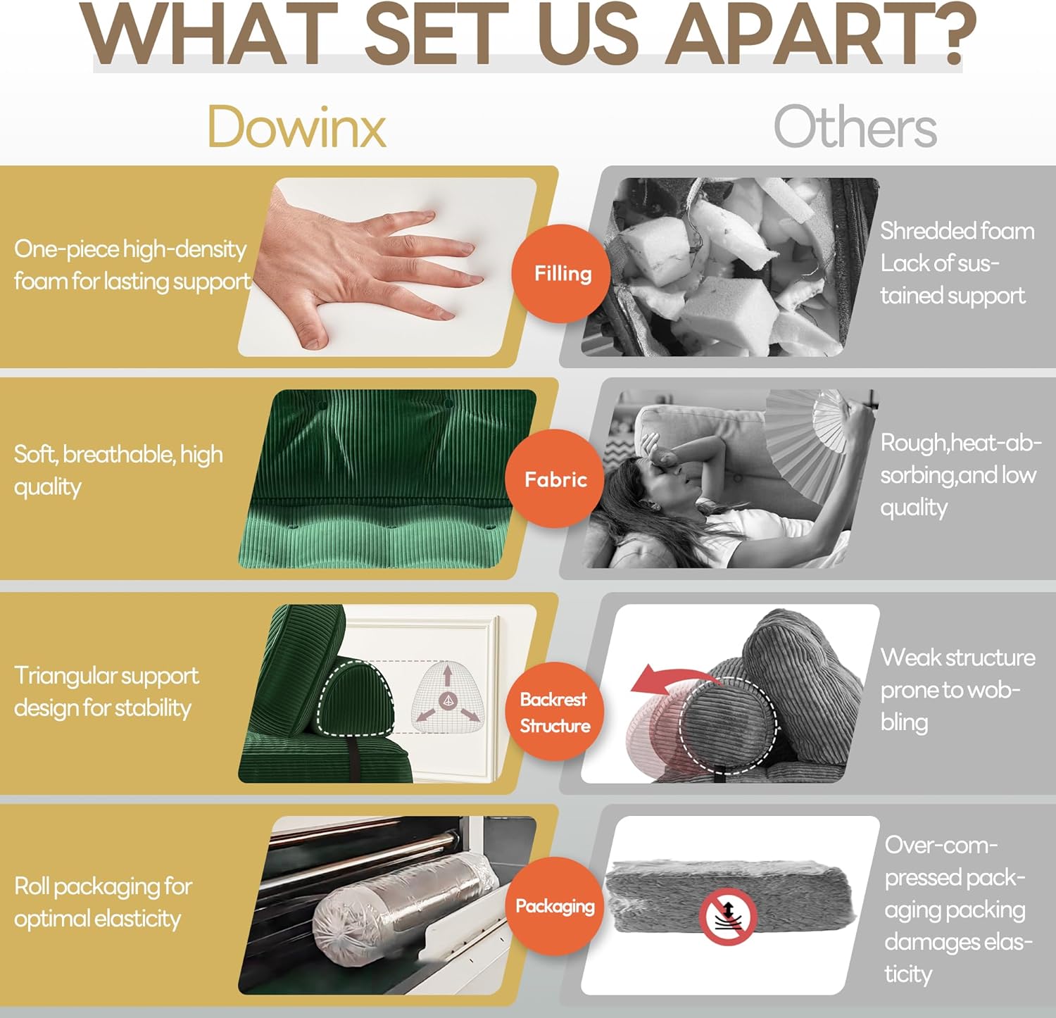 Dowinx Convertible Folding Sofa Bed: A Comfortable Ribbed Velvet Sleeper for Adults. This Modern Single Couch is Ideal for Apartments, Living Rooms & Bedrooms, Featuring Elastic Bands，Forest Green