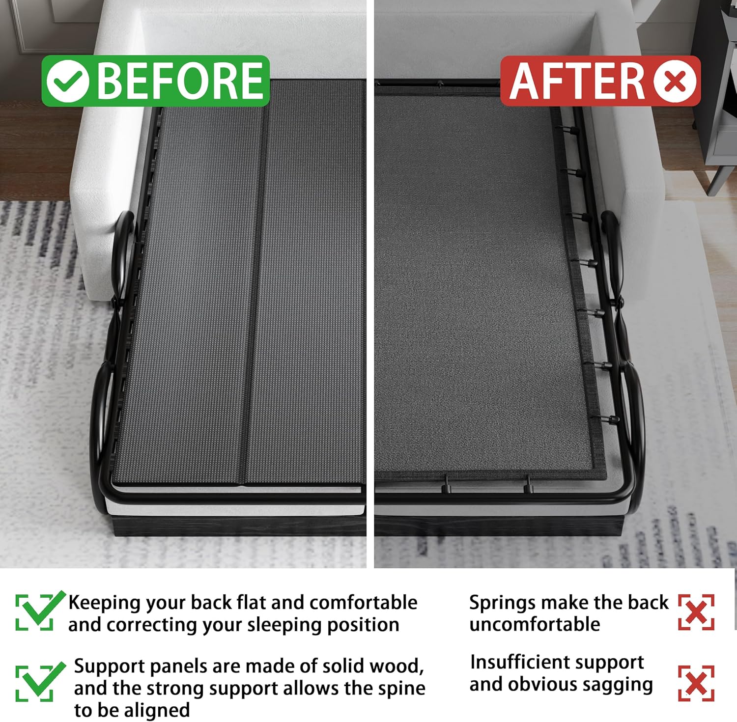 Imperius Sleeper Sofa Bed Support Board,Sleeper Sofa Support for Sofa Bed Slats,Sleep Sofa Bar for Sofa Bed or Pullout Couch,No Assembly Needed,80(76*80)