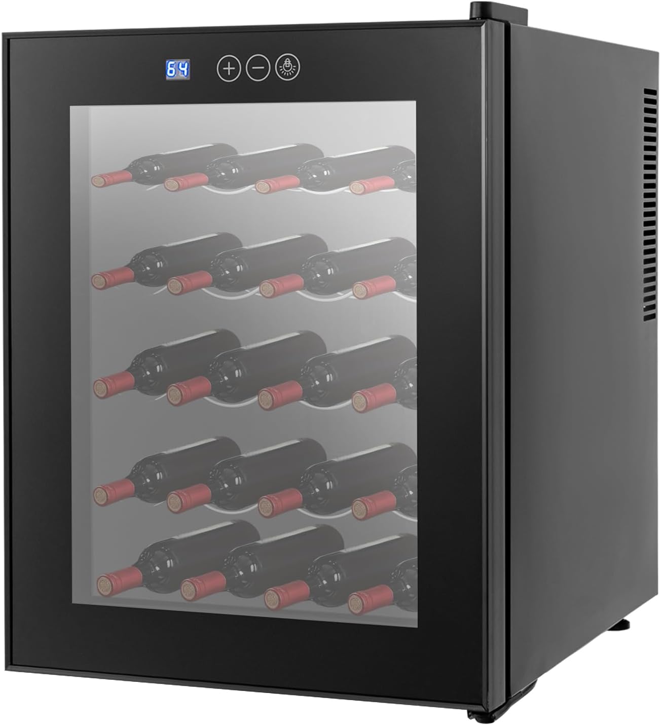 8 Bottle Wine Cooler, Small Wine Fridge Freestanding Wine Fridge with 46-64℉ Digital Temperature Control, Countertop Wine Cooler Refrigerator for Red, White and Sparkling Wine Storage