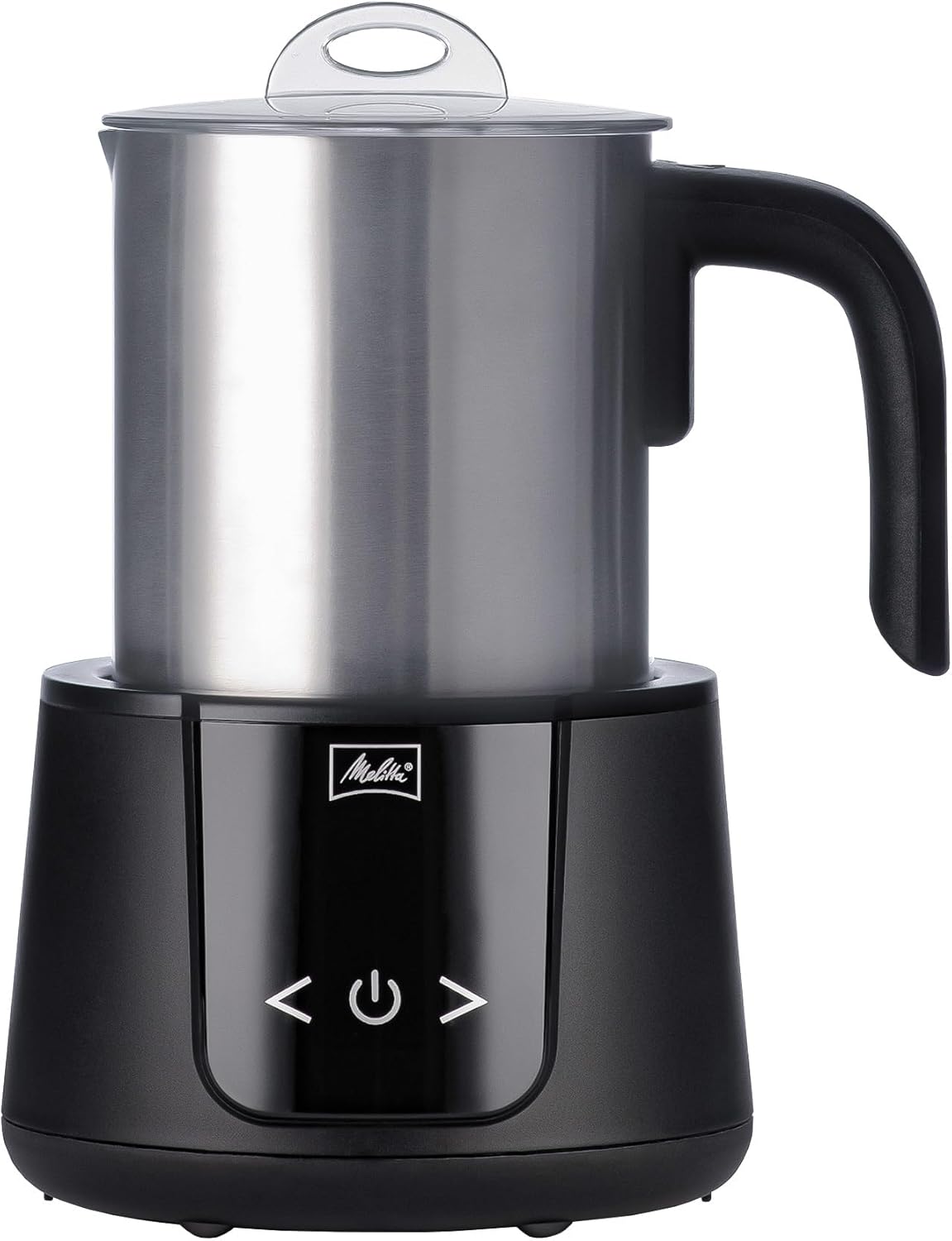 Melitta Montalatte Milk Frother | Hot & Cold Nano Foam Frother | Vegan Milk Warmer | Velvet Hot Chocolate Maker | Auto Switch | Stainless Steel Steamer with Unique Chocolate Blending Disk