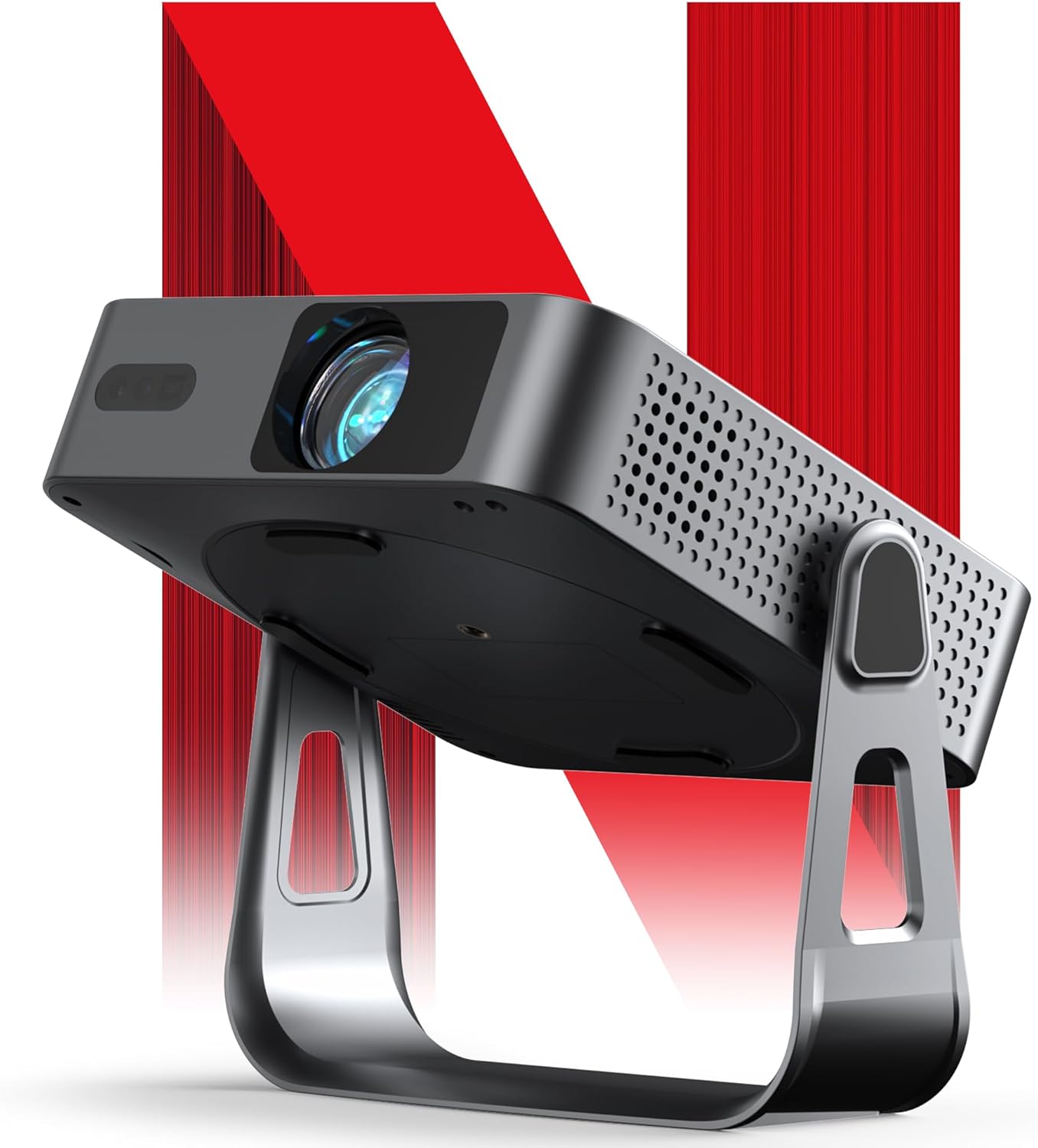 【Netflix Projector & Native 1080P】Thinnest 1.81" Smart Mini Projector with WiFi and Bluetooth, Auto Focus & Keystone Portable Outdoor Projector, VOPLLS 4K Support Home Movie Projector(black)