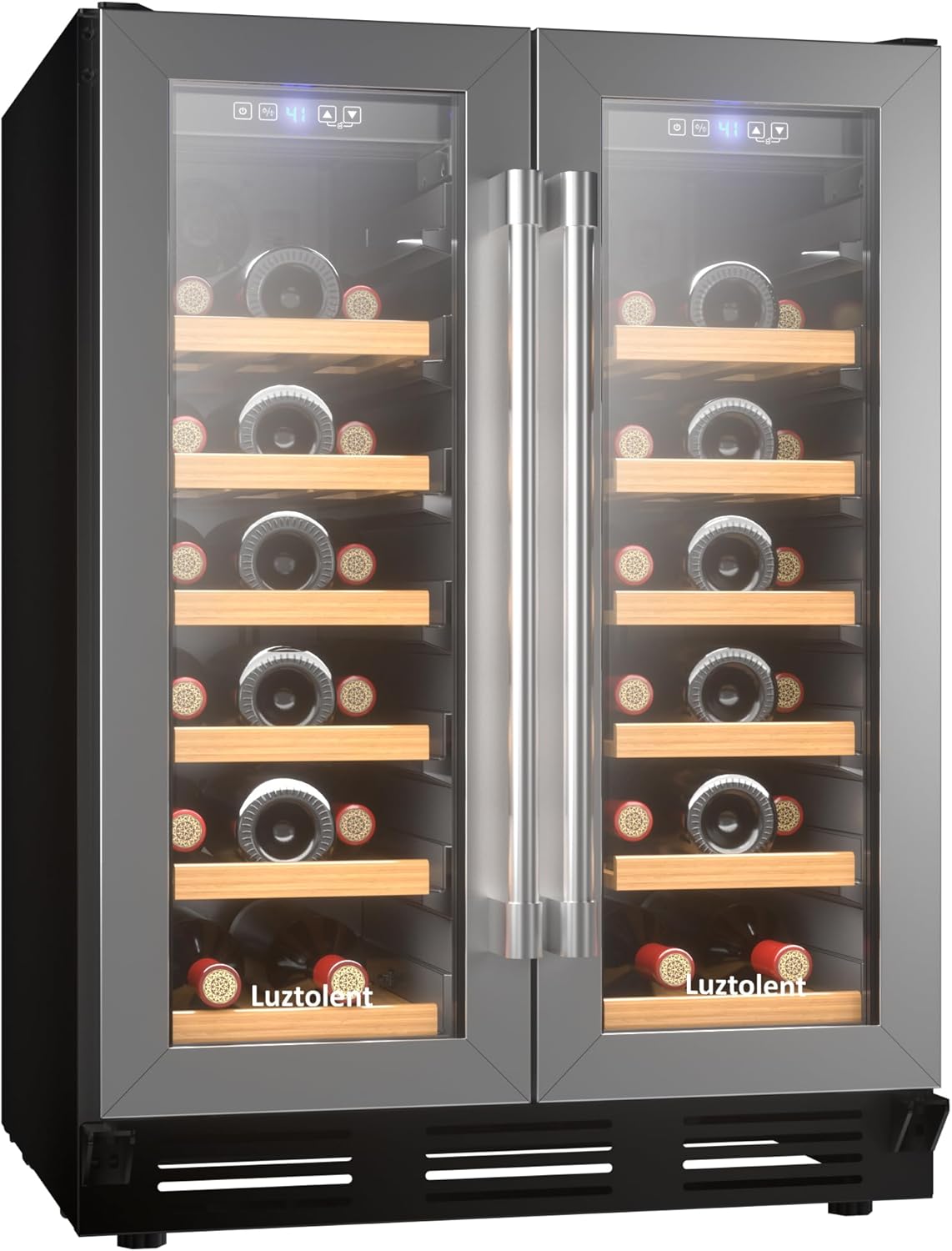 6 Bottles Wine Fridge, Thermoelectric Countertop Wine Cooler Refrigerator, 46-66℉ Digital Temperature Control &Energy Efficient Cooling, 38dB Quiet Mini Fridge for Home, Apartment or Office