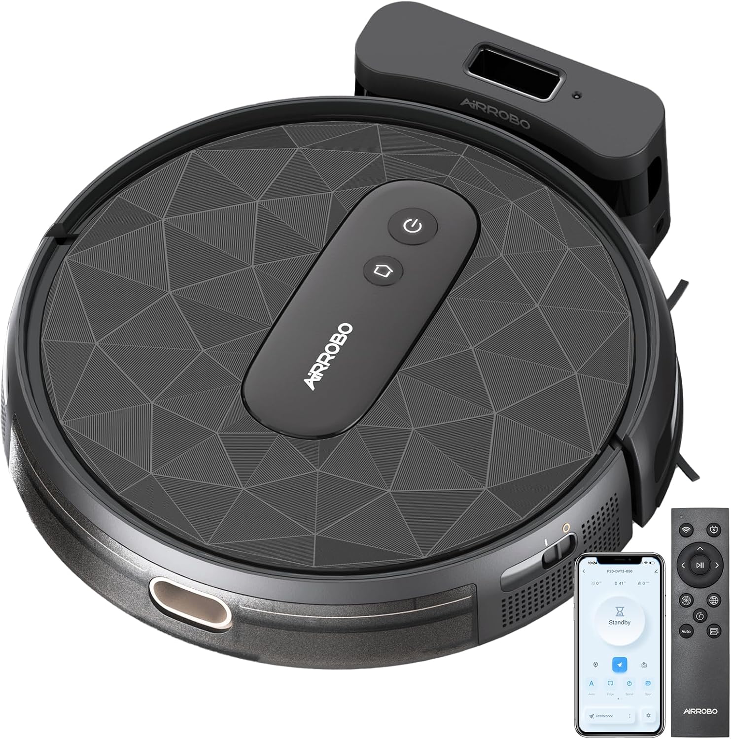 AIRROBO Robotic Vacuum Cleaner with 2800Pa Suction‌, Smart Navigation, 120-Min Runtime, APP & Remote Control‌, Anti-Collision & Anti-Drop, for Hard Floors & Carpets