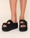 Cooper-2 Suede Platform Slide - Black