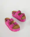 Cooper-2 Suede Platform Slide - Fuschia