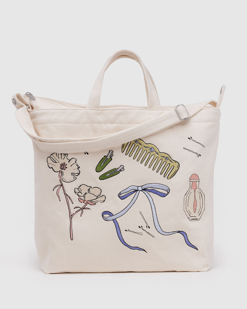 Horizontal Zip Duck Bag - Embroidered Get Ready With Me