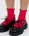 Lettuce Edge Sock Set Of 2 - Lavender & Red