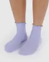 Lettuce Edge Sock Set Of 2 - Lavender & Red