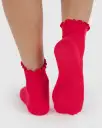 Lettuce Edge Sock Set Of 2 - Lavender & Red