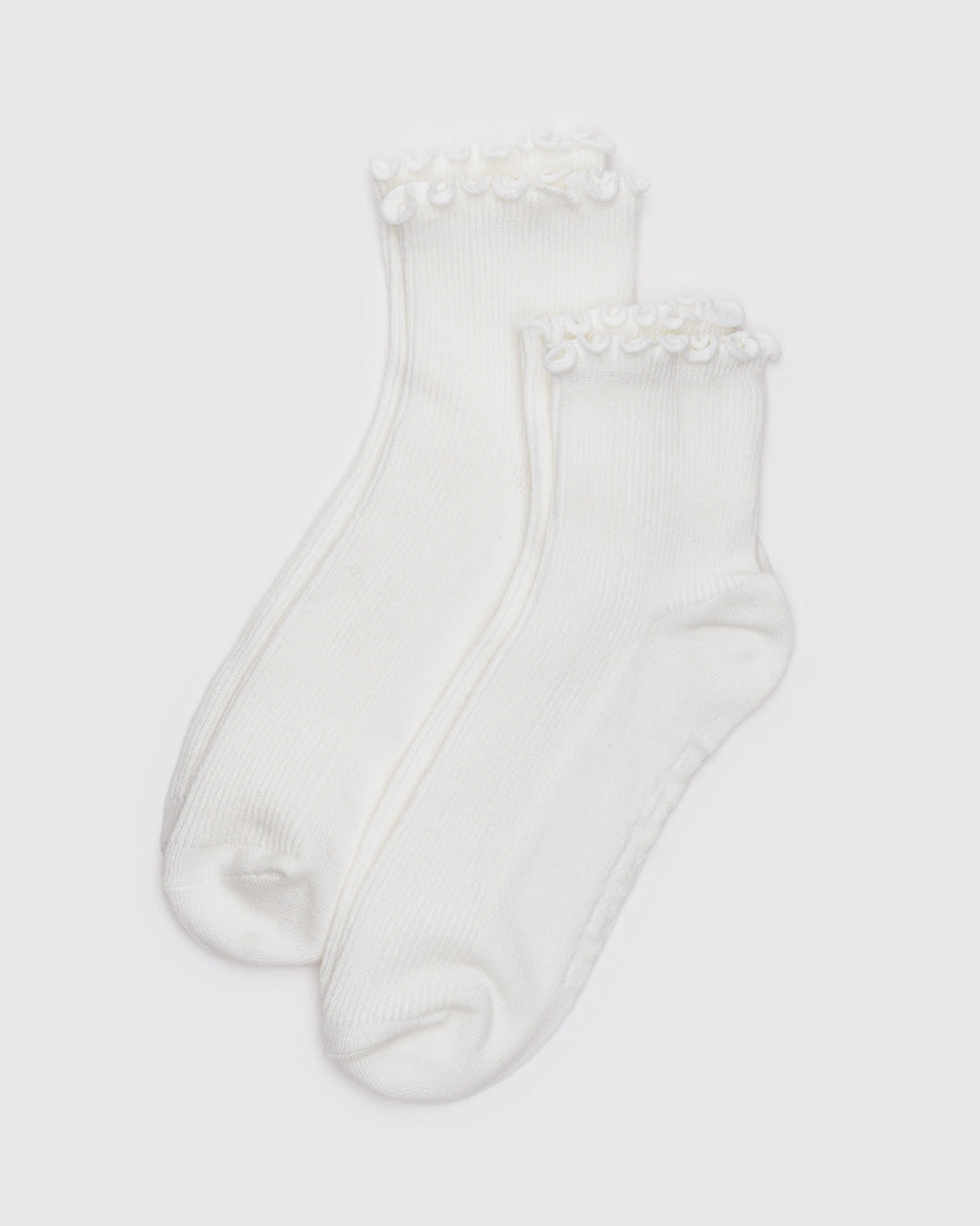 Lettuce Edge Sock Set Of 2 - White