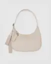 Medium Recycled Leather Crescent Bag - Stone
