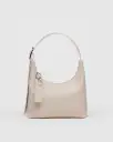 Mini Recycled Leather Shoulder Bag - Stone