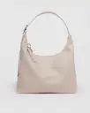 Recycled Leather Shoulder Bag - Stone