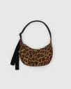 Small Nylon Crescent Bag w/ Key Leash - Leopard