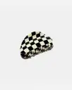 Checker Claw Clip - Black + White