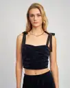 Micah Bustier Top - Navy
