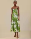 Off-White Palm Fan Midi Dress