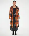 Orange Check Oversized Coat