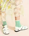 Nautical Stripe Crew Socks - Green