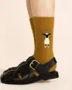 Nice To See Ewe Crew Socks - Ochre