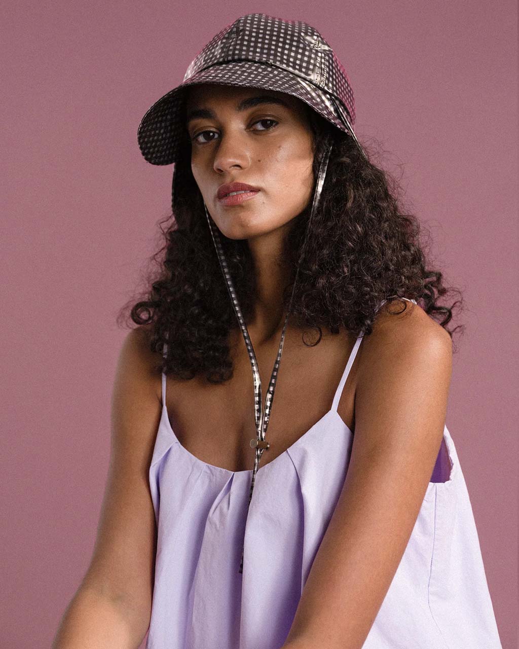 Tulip Bucket Hat - Black Gingham