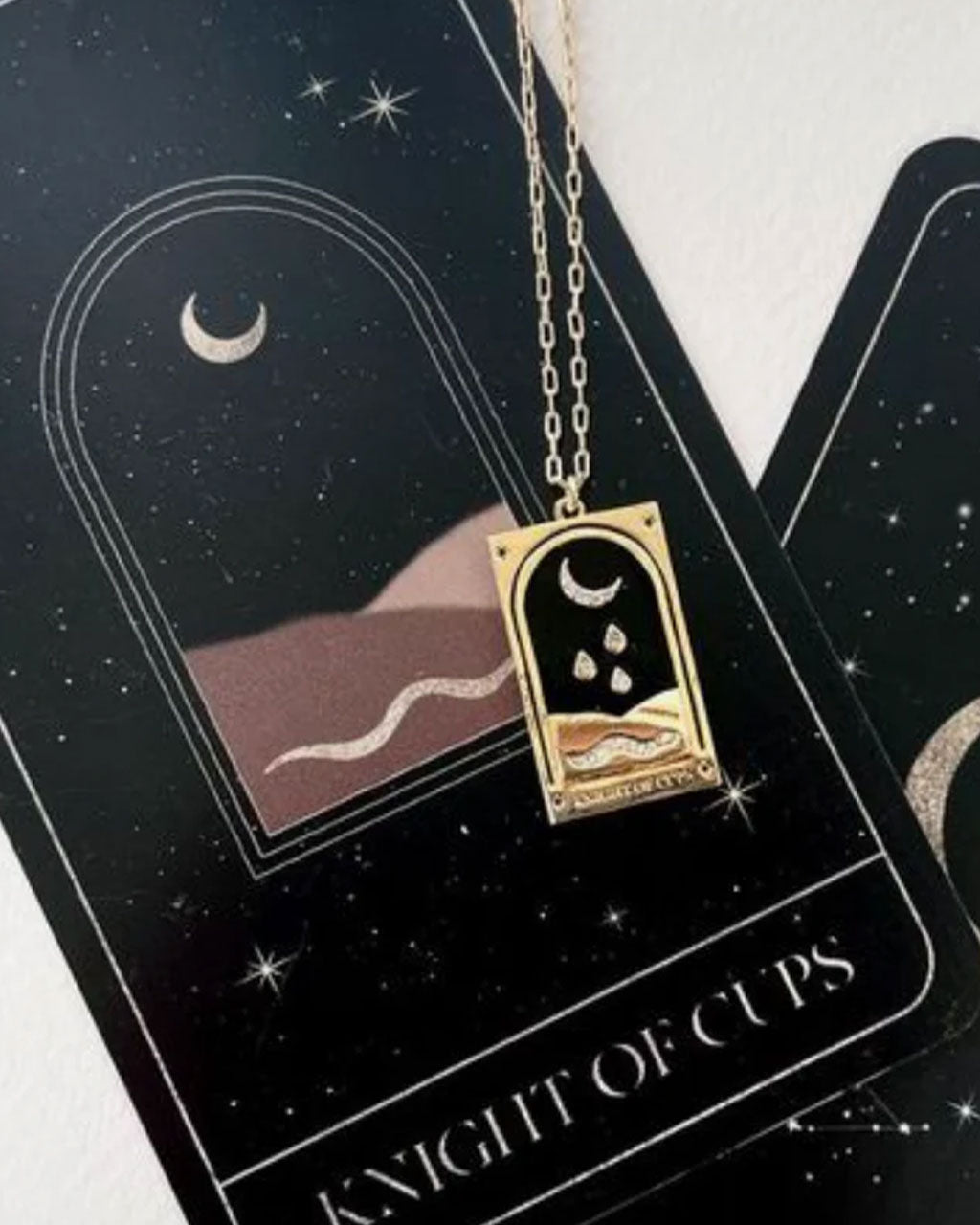 Knight Of Cups Tarot Card Necklace