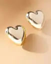 Oversized Gold Puffy Heart Earrings