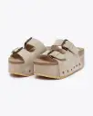 Cooper-2 Suede Platform Slide - Taupe
