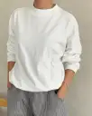 Daisy Long Sleeve Top - White Cotton
