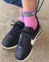 Embroidered Girlfriend Socks - Rose Pink + Heart
