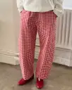 Gingham Arc Pants - Red Gingham