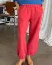 French Terry Balloon Pants - Coral Red