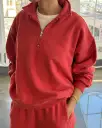 French Terry Noah Top - Coral Red