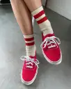 Her Varsity Socks - Red