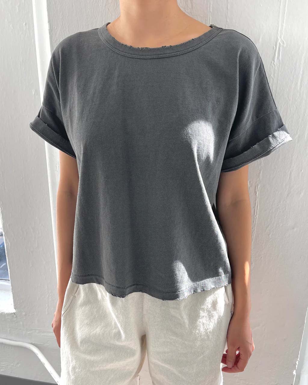 Vintage Fille Tee - Washed Black