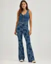 High Rise Patchwork Flare Jeans - Traveling Pant