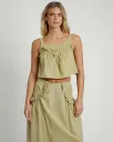 Verdi Linen Blend Ruffle Cami