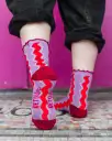 Wavy Stripe Ruffle Socks(M)