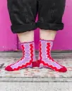 Wavy Stripe Ruffle Socks(M)
