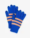 Striped Touchscreen Gloves - Peach + Cobalt