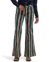 Wanderer Mid Rise Flare Jeans  - Painterly Stripe