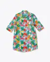 3/4 Sleeve Leisure Dress - Blue Tutti Frutti