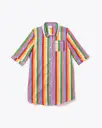 3/4 Sleeve Leisure Dress - Rainbow Stripes