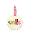 Getaway Round Luggage Tag - Smile