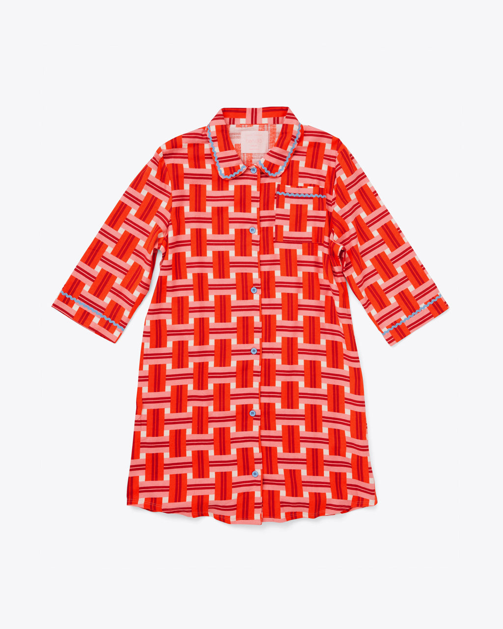 3/4 Sleeve Leisure Dress - Basket Plaid