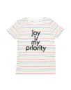 Joy Is My Priority Striped Tee