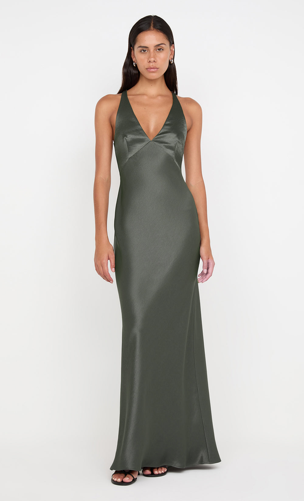 THE DREAMER V NECK DRESS - DARK WILLOW