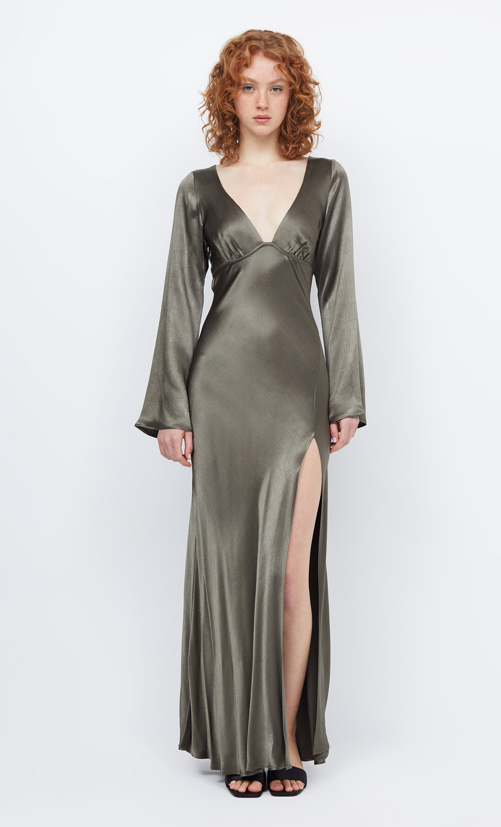 REN LONG SLEEVE MAXI DRESS - DARK WILLOW