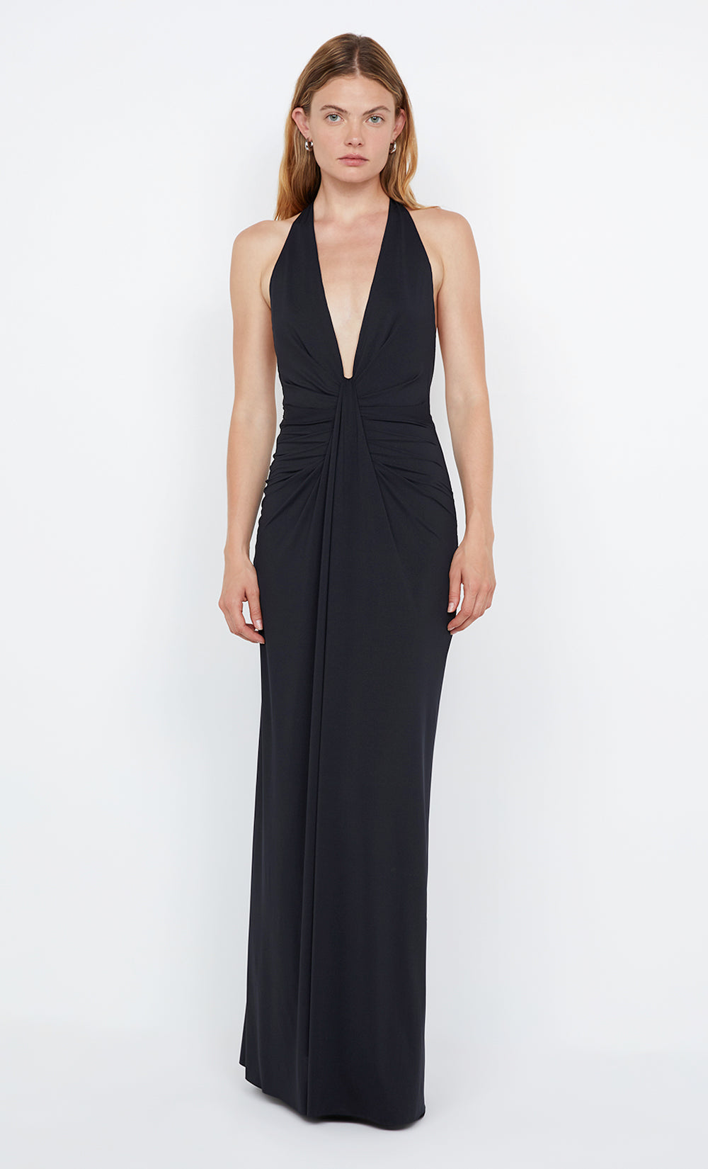 TILLIE DRAPE MAXI DRESS - BLACK