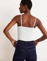 Plain Cami Top-White(XS)